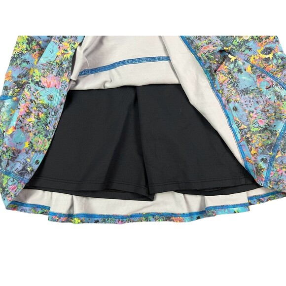 Dona Jo by JoFit Pleated Activewear JoJo Skort  Women's Size 2  Blue Floral - Picture 4 of 11